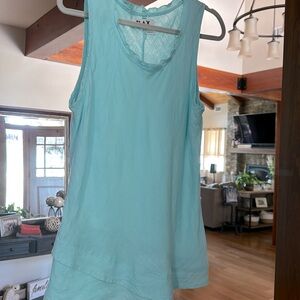 FLAX aqua linen tank top